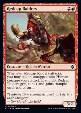 MtG Trading Card Game Throne of Eldraine Common Foil Redcap Raiders #136