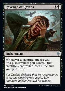 MtG Trading Card Game Throne of Eldraine Uncommon Revenge of Ravens #104