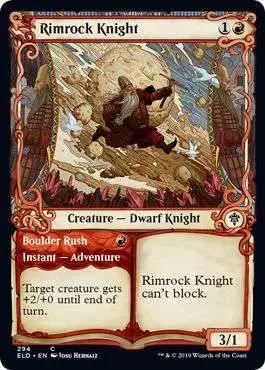 MtG Trading Card Game Throne of Eldraine Common Rimrock Knight // Boulder Rush #294 [Showcase]