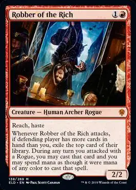 MtG Trading Card Game Throne of Eldraine Mythic Rare FOIL Robber of the Rich #138