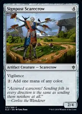 MtG Trading Card Game Throne of Eldraine Common Foil Signpost Scarecrow #231