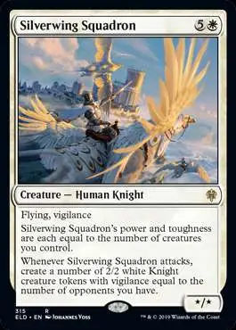 MtG Trading Card Game Throne of Eldraine Rare Silverwing Squadron #315