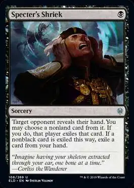 MtG Trading Card Game Throne of Eldraine Uncommon Specter's Shriek #106
