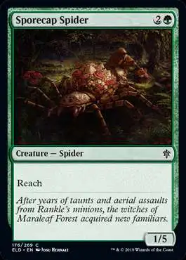 MtG Trading Card Game Throne of Eldraine Common Sporecap Spider #176