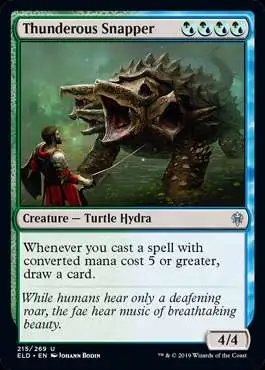 MtG Trading Card Game Throne of Eldraine Uncommon Thunderous Snapper #215