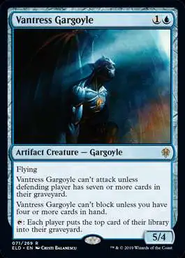 MtG Trading Card Game Throne of Eldraine Rare Vantress Gargoyle #71