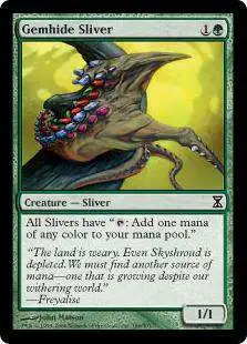 MtG Trading Card Game Time Spiral Common Gemhide Sliver #196