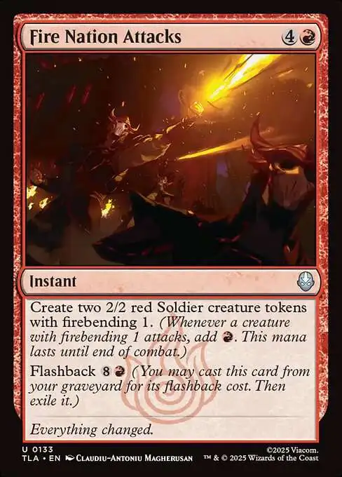 Magic The Gathering Avatar the Last Airbender Single Card Uncommon Fire  Nation Attacks 133 - ToyWiz