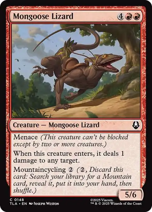 MtG Avatar the Last Airbender Common Mongoose Lizard #148