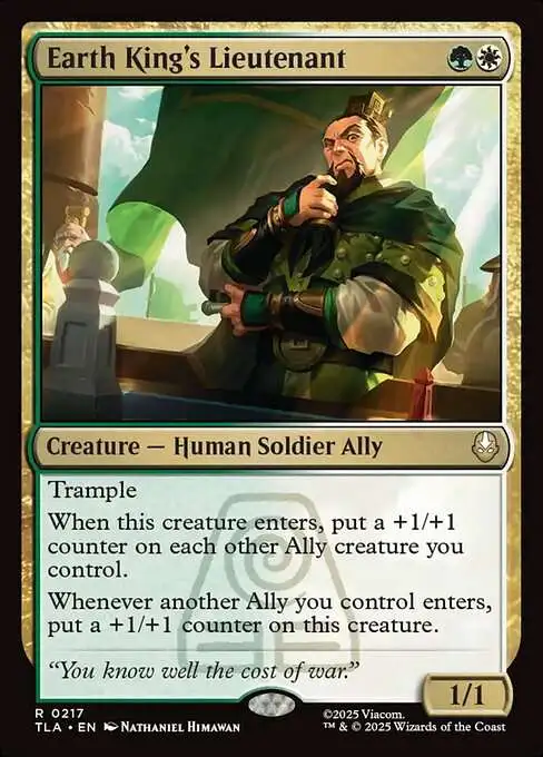 MtG Avatar the Last Airbender Rare Earth King's Lieutenant #217
