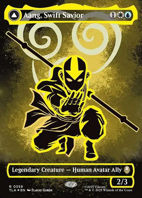 Magic The Gathering Avatar the Last Airbender Single Card Rare Aang, Swift Savior Aang and La, Oceans Fury 359 Borderless Neon Ink Battle Pose - ToyWiz Magic The Gathering Avatar the Last Airbender Single Card Rare Aang, Swift Savior Aang and La, Oceans Fury 359 Borderless Neon Ink Battle Pose - ToyWiz