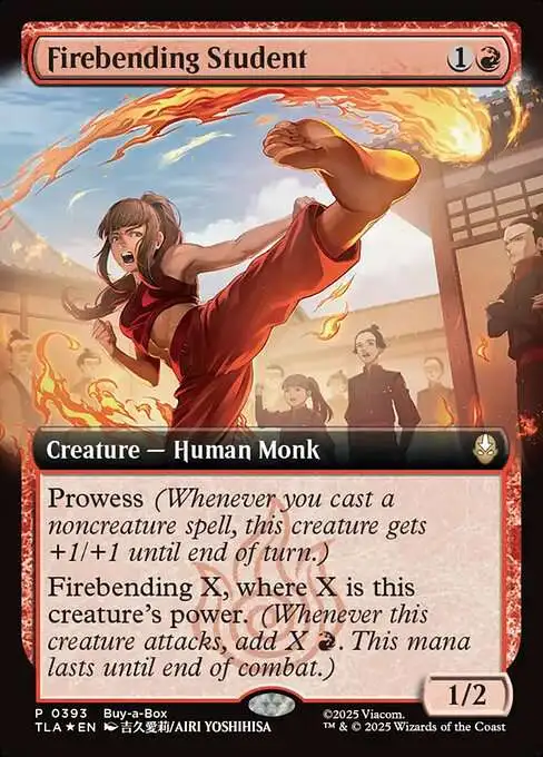 Magic The Gathering Avatar the Last Airbender Single Card Rare Firebending Student 393 Buy-A-Box Promo FOIL - ToyWiz Magic The Gathering Avatar the Last Airbender Single Card Rare Firebending Student 393 Buy-A-Box Promo FOIL - ToyWiz