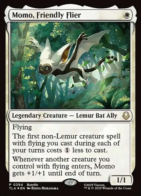 Magic The Gathering Avatar the Last Airbender Single Card Rare Momo,  Friendly Flier 394 Bundle Promo - ToyWiz