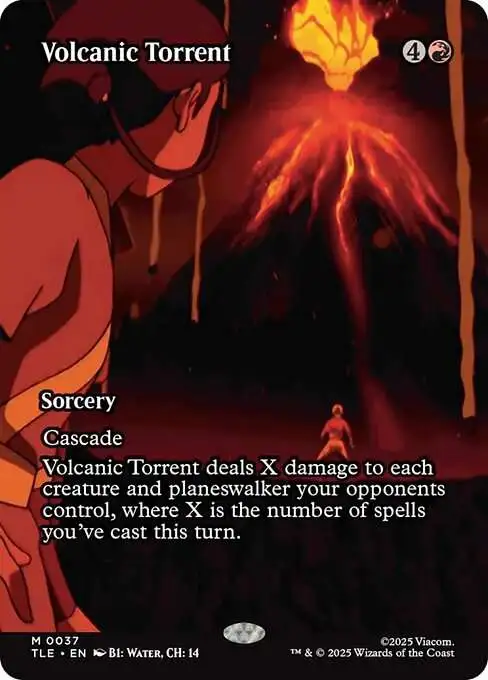 MtG Avatar the Last Airbender Mythic Rare Volcanic Torrent #37 [Borderless Source Material]