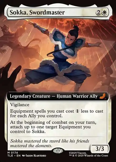 Magic The Gathering Avatar the Last Airbender Single Card Mythic Rare  Sokka, Swordmaster 174 Jumpstart Extended Art - ToyWiz