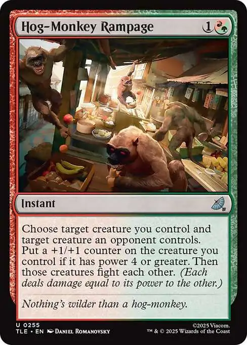 Magic The Gathering Avatar the Last Airbender Single Card Uncommon  Hog-Monkey Rampage 255 Jumpstart - ToyWiz