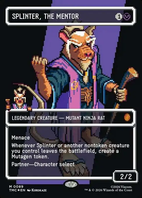 Magic The Gathering Teenage Mutant Ninja Turtles Eternal Single Card Mythic Rare Splinter, the Mentor 89 Borderless Pixel - ToyWiz Magic The Gathering Teenage Mutant Ninja Turtles Eternal Single Card Mythic Rare Splinter, the Mentor 89 Borderless Pixel - ToyWiz