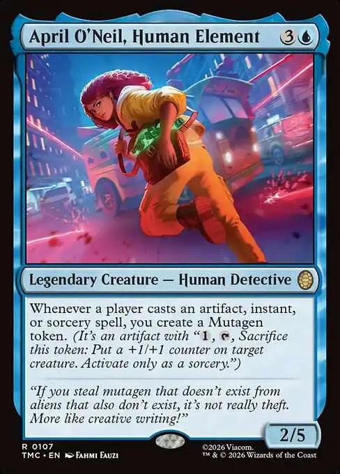 Magic The Gathering Teenage Mutant Ninja Turtles Eternal Single Card Rare  April ONeil, Human Element 107 Turtle Team-Up - ToyWiz