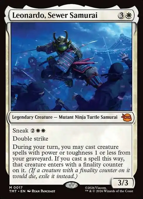MtG Teenage Mutant Ninja Turtles Mythic Rare Leonardo, Sewer Samurai #17