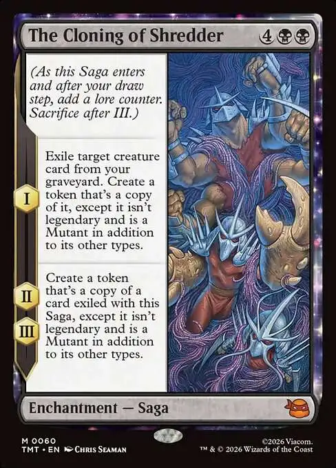 Magic The Gathering Teenage Mutant Ninja Turtles Single Card Mythic Rare The Cloning of Shredder 60 - ToyWiz Magic The Gathering Teenage Mutant Ninja Turtles Single Card Mythic Rare The Cloning of Shredder 60 - ToyWiz