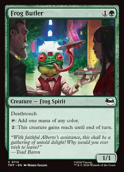 Magic The Gathering Teenage Mutant Ninja Turtles Single Card Common Frog Butler 114 FOIL - ToyWiz Magic The Gathering Teenage Mutant Ninja Turtles Single Card Common Frog Butler 114 FOIL - ToyWiz