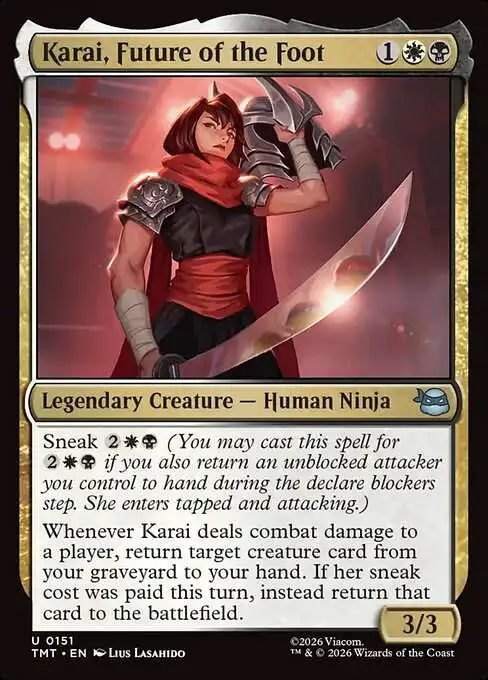 Magic The Gathering Teenage Mutant Ninja Turtles Single Card Uncommon  Karai, Future of the Foot 151 - ToyWiz