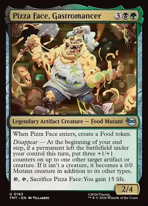 Magic The Gathering Teenage Mutant Ninja Turtles Single Card Uncommon Pizza Face, Gastromancer 163 - ToyWiz Magic The Gathering Teenage Mutant Ninja Turtles Single Card Uncommon Pizza Face, Gastromancer 163 - ToyWiz