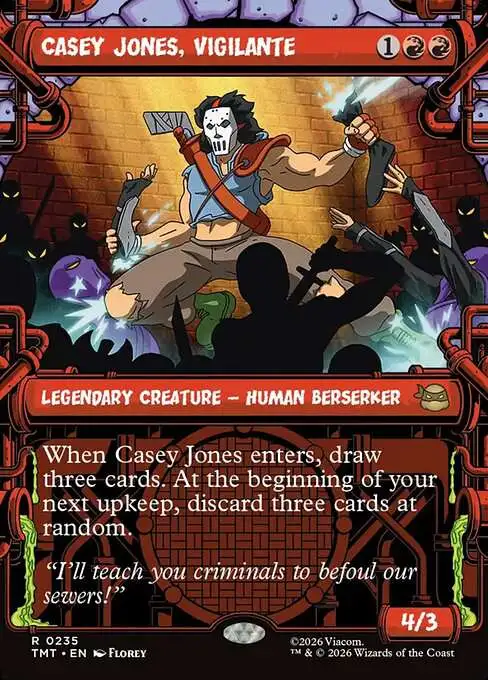 Magic The Gathering Teenage Mutant Ninja Turtles Single Card Rare Casey  Jones, Vigilante 235 Sewer Frame - ToyWiz