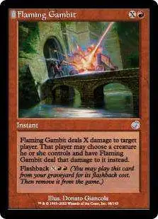 MtG Torment Uncommon Flaming Gambit #98 [Lightly Played FOIL] [Lightly Played]