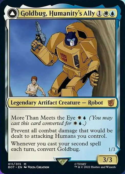 Magic The Gathering The Brothers War Transformers Single Card Mythic Rare Goldbug, Humanitys Ally Goldbug, Scrappy Scout 11 - ToyWiz Magic The Gathering The Brothers War Transformers Single Card Mythic Rare Goldbug, Humanitys Ally Goldbug, Scrappy Scout 11 - ToyWiz