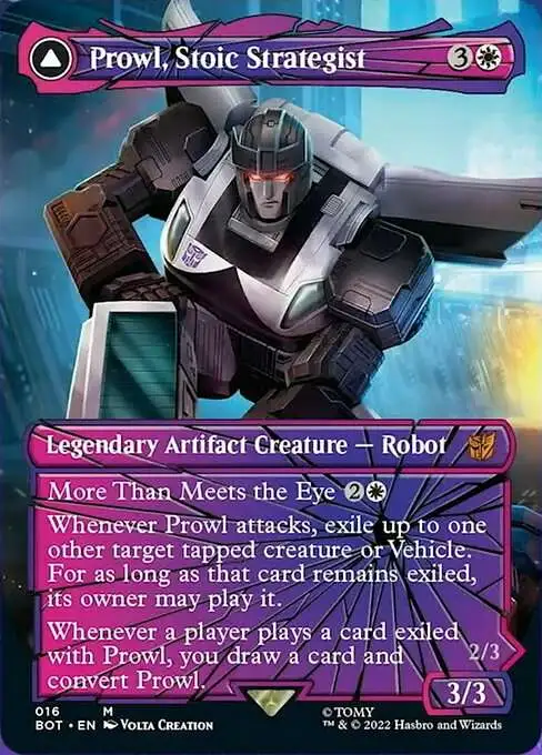 MtG The Brothers' War Transformers Mythic Rare Prowl, Stoic Strategist // Prowl, Pursuit Vehicle #16 [Shattered Glass]