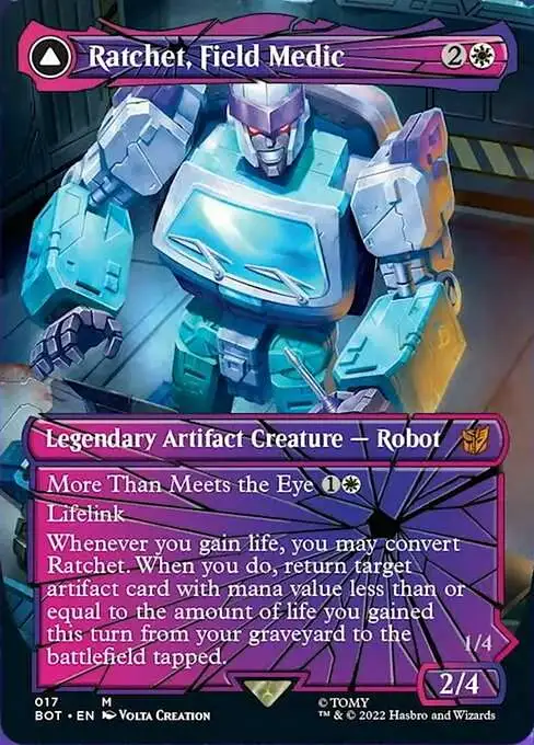 MtG The Brothers' War Transformers Mythic Rare Ratchet, Field Medic // Ratchet, Rescue Racer #17 [Shattered Glass]