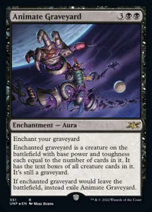 MtG Unfinity Rare Animate Graveyard #351 [Galaxy Foils]