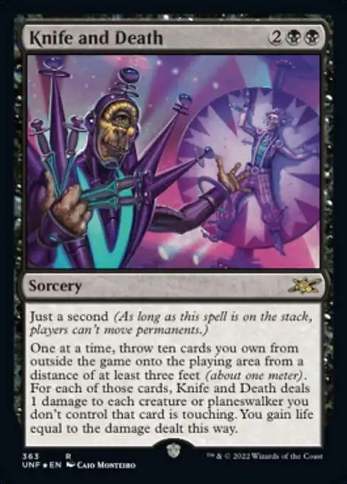 MtG Unfinity Rare Knife and Death #363 [Galaxy Foils]