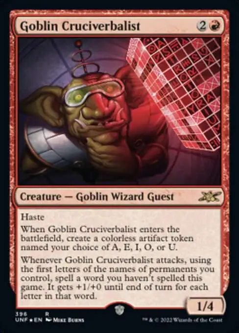 MtG Unfinity Rare Goblin Cruciverbalist #396 [Galaxy Foils]