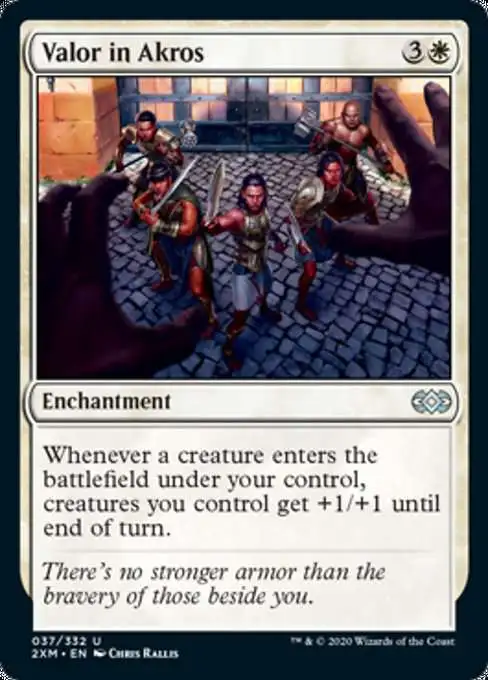MtG Double Masters Uncommon Foil Valor in Akros #37