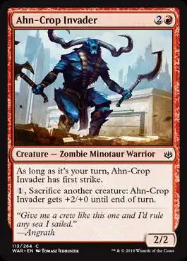 MtG Trading Card Game War of the Spark Common Ahn-Crop Invader #113