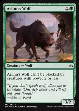 MtG Trading Card Game War of the Spark Common Foil Arlinn's Wolf #151