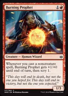 MtG Trading Card Game War of the Spark Common Burning Prophet #117