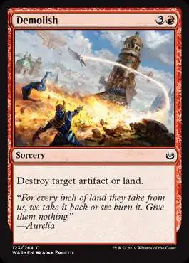 MtG Trading Card Game War of the Spark Common Foil Demolish #123