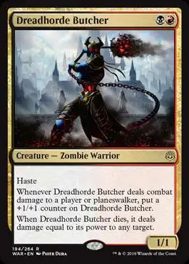 MtG Trading Card Game War of the Spark Rare Foil Dreadhorde Butcher #194