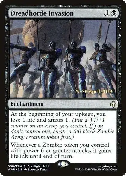 MtG Trading Card Game War of the Spark Rare Dreadhorde Invasion #86 [prerelease foil]
