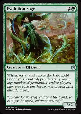 MtG Trading Card Game War of the Spark Uncommon Evolution Sage #159