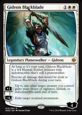 MtG Trading Card Game War of the Spark Mythic Rare Foil Gideon Blackblade #13