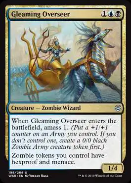 MtG Trading Card Game War of the Spark Uncommon Foil Gleaming Overseer #198
