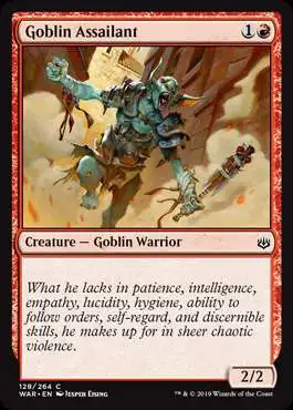 MtG Trading Card Game War of the Spark Common Foil Goblin Assailant #128