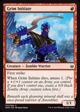 MtG Trading Card Game War of the Spark Common Grim Initiate #130