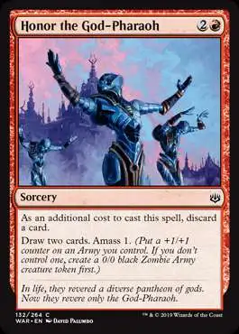 MtG Trading Card Game War of the Spark Common Foil Honor the God-Pharaoh #132