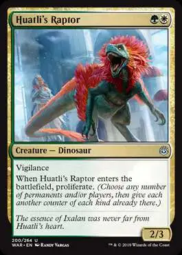 MtG Trading Card Game War of the Spark Uncommon Huatli's Raptor #200