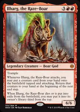 MtG Trading Card Game War of the Spark Mythic Rare Ilharg, the Raze-Boar #133